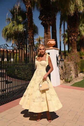 Vestido Midi Amarelo Flor Glow