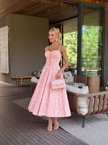 Vestido Midi de Laise Rosé Bella Di Vita