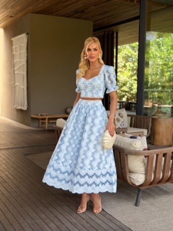 Conjunto Midi de Laise Azul Bella di Arezzo