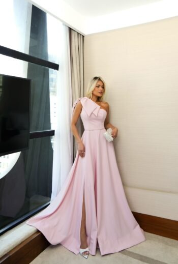 Vestido festa Longo Rosa