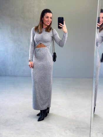 Vestido Midi Naiara Cinza