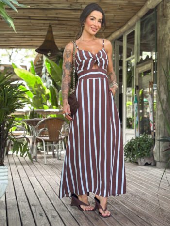 Vestido Midi Felipa Listrado
