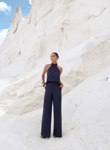 Conjunto Frente Única Linho Azul Marinho