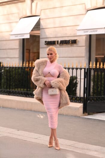 Vestido Midi em Tule Drapeado Rose by Nicole Rocha