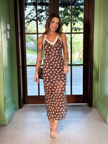 Vestido Nicole Poa Marrom