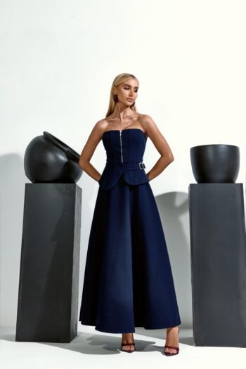 Vestido Midi Alfaiataria Azul