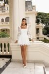 Vestido Curto de Guipir Off White Camille