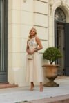 Vestido Midi Off White Bordado Natural