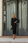 Vestido Midi Preto Lurex Glam