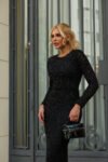 Vestido Midi Preto Lurex Glam