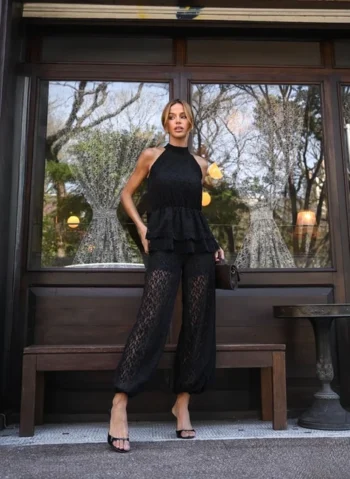 Conjunto Jasmin Blusa Peplum Preto
