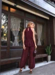 Conjunto Jasmin Blusa Peplum Marsala