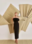 Vestido Tubinho Leque Preto