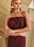Vestido Tubinho Leque Marsala