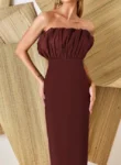 Vestido Tubinho Leque Marsala