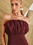 Vestido Tubinho Leque Marsala