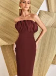 Vestido Tubinho Leque Marsala