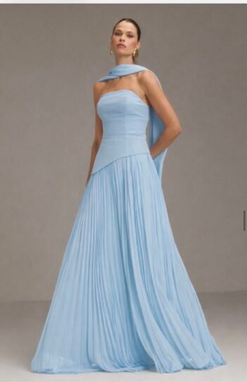 Vestido Longo festa Plissado