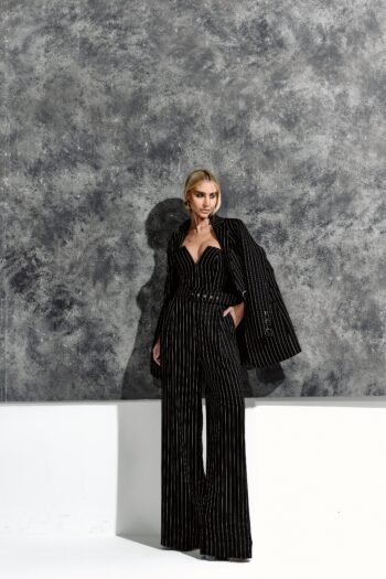 Macacão Alfaiataria Risca de Giz