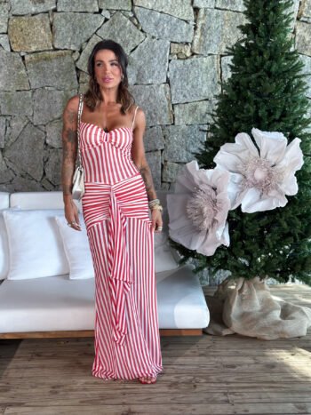 Vestido Midi Listrado Claudia