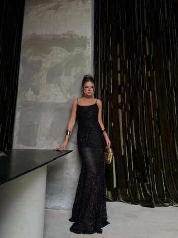 Vestido Longo Paete Alça