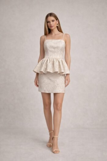 Conjunto Peplum Jacquard Floral