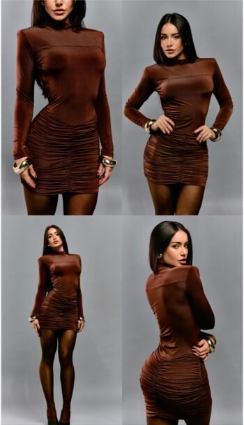 Vestido Curto em Jersey Café