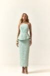 Vestido Midi Tomara que Caia Bordado Verde Menta