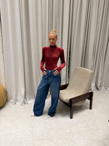 Body Veludo Manga Longa