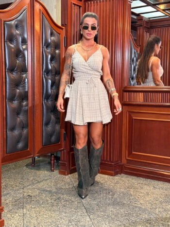 Vestido Curto Xadrez