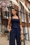 Conjunto Azul Marinho de Linho Holland