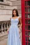 Vestido Midi Azul Serenity com Pedrarias London