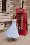 Vestido Midi Azul Serenity com Pedrarias London
