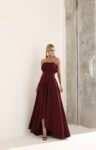 Vestido Midi Saia Assimétrica Marsala
