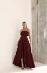 Vestido Midi Saia Assimétrica Marsala