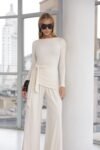 Conjunto Blusa Nó Areia