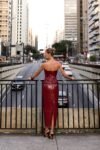 Conjunto Corset + Saia Midi Couro Eco