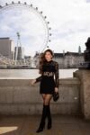 Vestido Curto Preto em Renda e Crepe Westminster