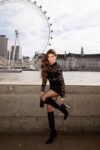Vestido Curto Preto em Renda e Crepe Westminster