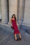 Vestido Midi Alfaiataria Vermelho Laços (cópia)