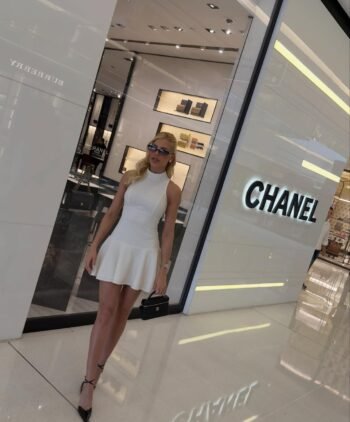 Vestido Curto Off White Tweed Soft