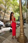 Vestido Midi Vermelho Crepe Stretch Passion