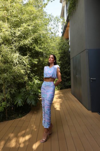 Conjunto Midi Estampado Drapeado Soho