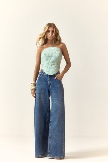 Corset Tule flores 3D Bordado - Foto 2