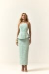Vestido Midi Tomara que Caia Bordado Verde Menta