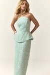 Vestido Midi Tomara que Caia Bordado Verde Menta