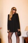 Vestido Curto Bufante Manga Longa
