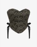 Corset Jacquard Estruturado Amarração laretal Faixa Tricoline