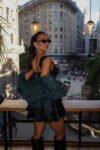 Vestido Curto de Couro Preto Flame