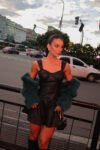 Vestido Curto de Couro Preto Flame